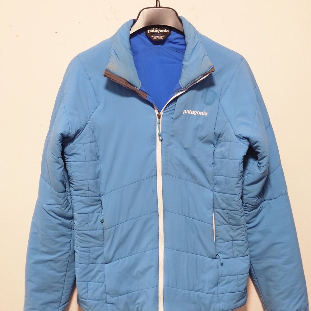 Patagonia Women's Nano-Air Insulated Full Zip Jacket Blue Medium M Stained